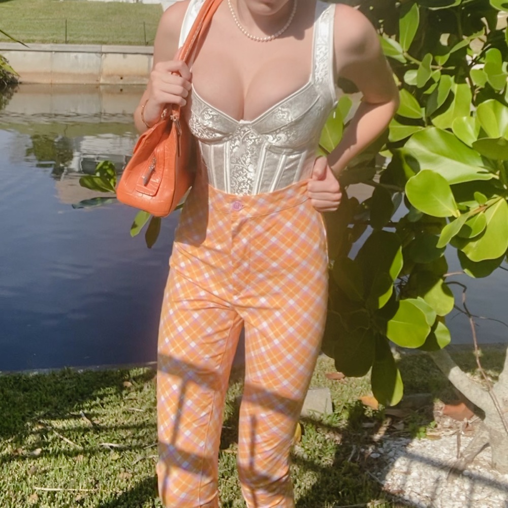 Urban Outfitters creamsicle plaid pants